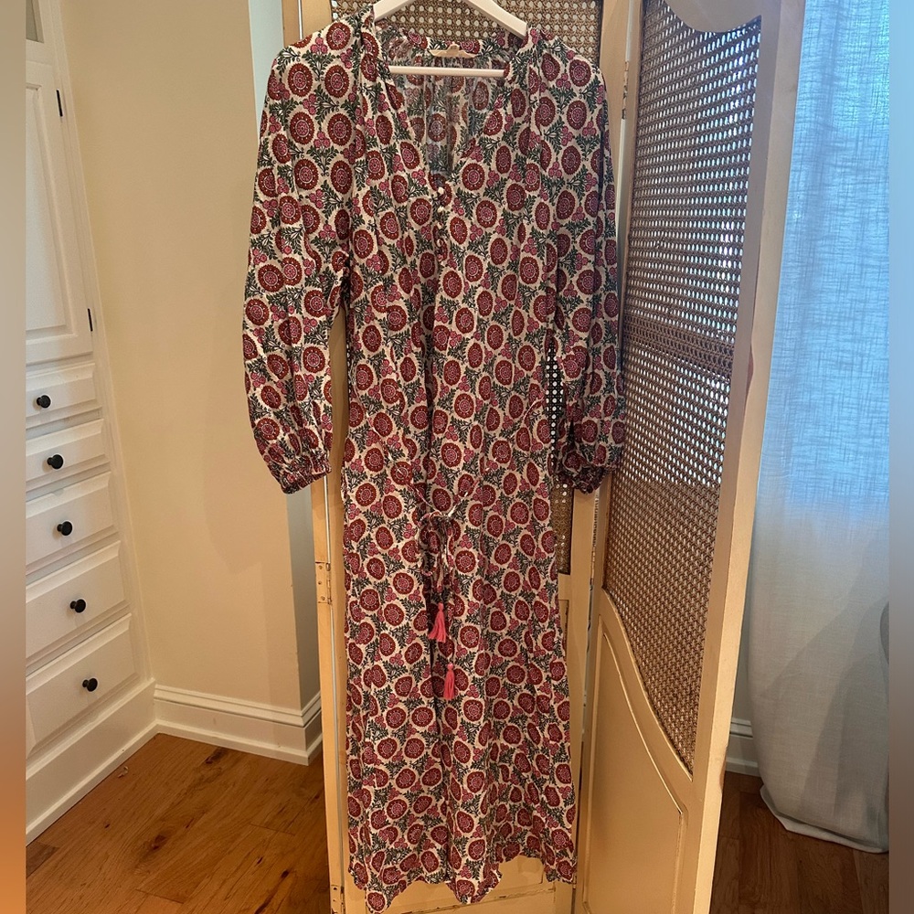Boden block print maxi dress